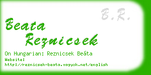 beata reznicsek business card